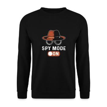 spy mode. Secret spy. Private detective. - Unisex Sweatshirt - black - Front - Alina (178cm) & Michal (187cm)