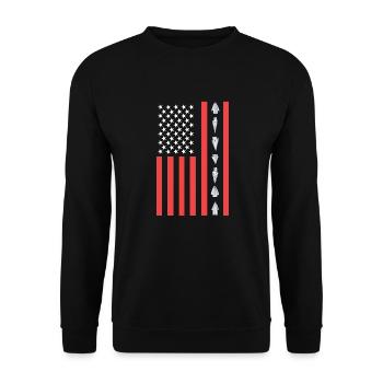 Chasseur de pointes de flèches patriotique. États-Unis - Sweat-shirt Unisexe - noir - Devant - Alina (178cm) & Michal (187cm)