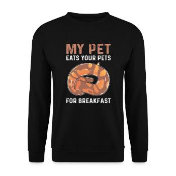 Mon animal mange votre animal de compagnie pour le petit déjeuner. - Sweat-shirt Unisexe - noir - Devant - Alina (178cm) & Michal (187cm)