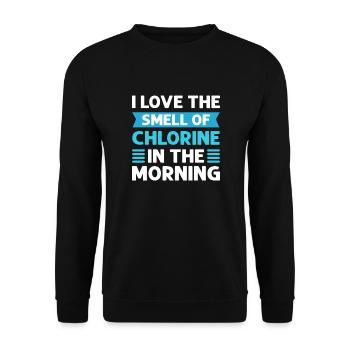 Odeur de chlore le matin. Nettoyeur de piscine. Mare - Sweat-shirt Unisexe - noir - Devant - Alina (178cm) & Michal (187cm)