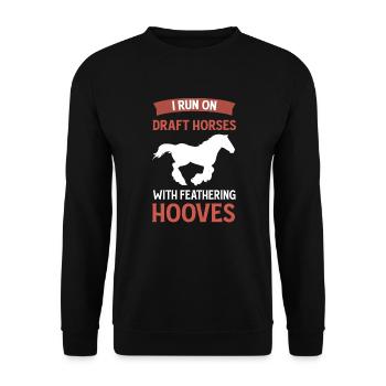 Chevaux de trait avec sabots élastiques. Clydesdale - Sweat-shirt Unisexe - noir - Devant - Alina (178cm) & Michal (187cm)
