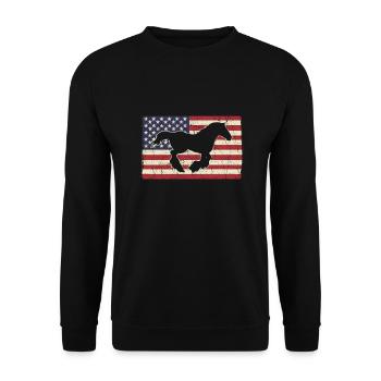 Cheval de trait. Cheval écossais des Highlands. États-Unis - Sweat-shirt Unisexe - noir - Devant - Alina (178cm) & Michal (187cm)