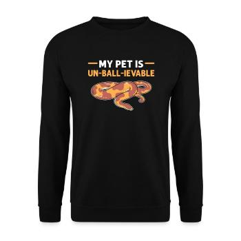 My pet is unbelievable. Royal - Unisex Sweatshirt - black - Front - Alina (178cm) & Michal (187cm)