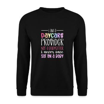 Appréciation de la garde d’enfants. Fournisseurs de - Sweat-shirt Unisexe - noir - Devant - Alina (178cm) & Michal (187cm)