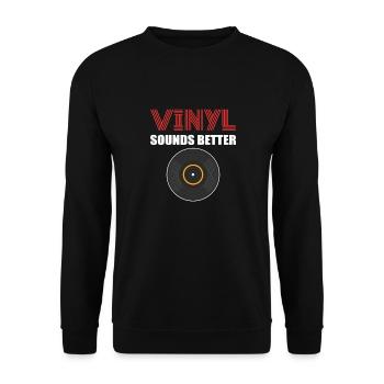 Le vinyle sonne mieux. Pour les collectionneurs de LP - Sweat-shirt Unisexe - noir - Devant - Alina (178cm) & Michal (187cm)