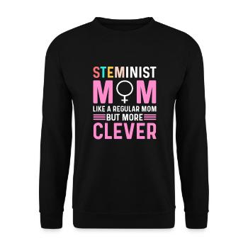 Steminist Mom. Wie Eine Normale Mutter, Nur - Unisex Pullover - Schwarz - Vorne - Alina (178cm) & Michal (187cm)