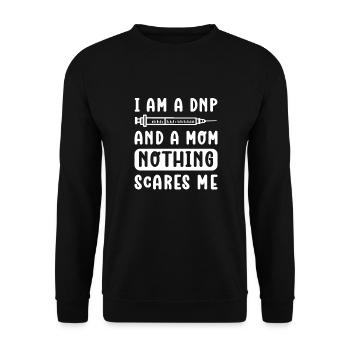 Ich Bin Ein Dnp Und Mutter. Dnp Nurse - Unisex Pullover - Schwarz - Vorne - Alina (178cm) & Michal (187cm)