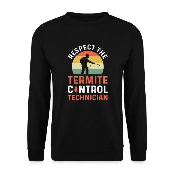 Respect the termite fighter. - Unisex Sweatshirt - black - Front - Alina (178cm) & Michal (187cm)