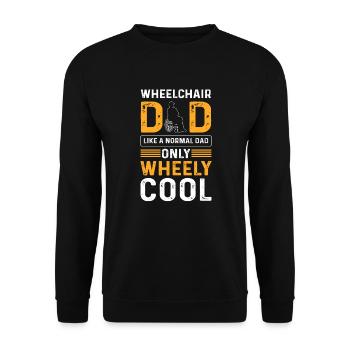 Rollstuhl-papa. Rollstuhl-papa. Handicap - Unisex Pullover - Schwarz - Vorne - Alina (178cm) & Michal (187cm)