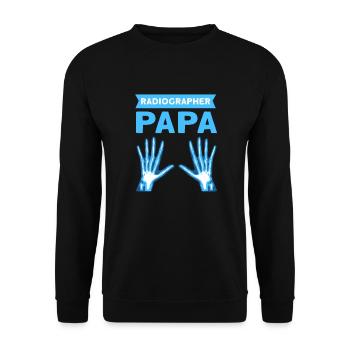 Radiographer Papa. Radiographer Dad. Radiologist - Unisex Sweatshirt - black - Front - Alina (178cm) & Michal (187cm)