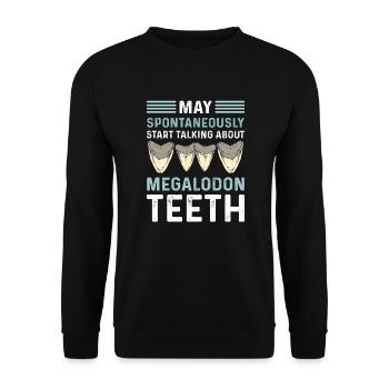 Chasse aux dents de mégalodon. Dent de requin Dent fossile - Sweat-shirt Unisexe - noir - Devant - Alina (178cm) & Michal (187cm)