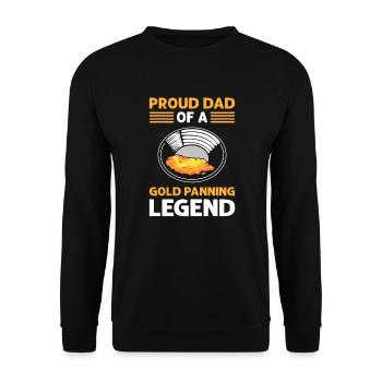 Der Vater Einer Goldwäscher-legende. Goldwaschen. - Unisex Pullover - Schwarz - Vorne - Alina (178cm) & Michal (187cm)