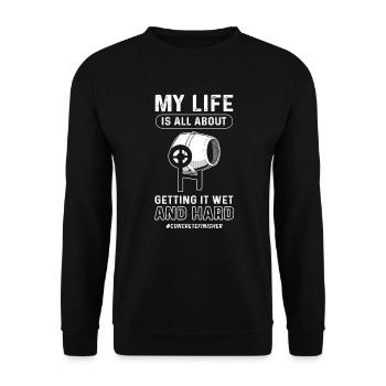 Concrete mixer expert. Cement masonry. Concrete pavers - Unisex Sweatshirt - black - Front - Alina (178cm) & Michal (187cm)