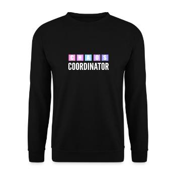 Chaos-koordinator. Wertschätzung Der - Unisex Pullover - Schwarz - Vorne - Alina (178cm) & Michal (187cm)