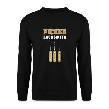 Picked Locksmith. Lock Picking. Locksmith - Unisex Sweatshirt - black - Front - Alina (178cm) & Michal (187cm)