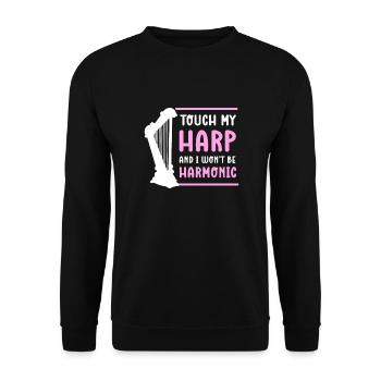 Touchez ma harpe et je ne le ferai pas - Sweat-shirt Unisexe - noir - Devant - Alina (178cm) & Michal (187cm)