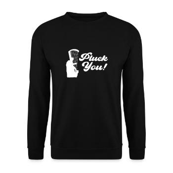 Rupfen Sie! Harfenist. Harfenmädchen. - Unisex Pullover - Schwarz - Vorne - Alina (178cm) & Michal (187cm)
