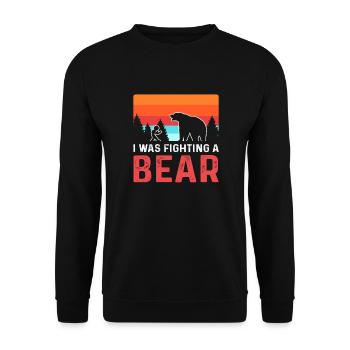 Ich Habe Mit Einem Bären Gekämpft. Rollstuhl - Unisex Pullover - Schwarz - Vorne - Alina (178cm) & Michal (187cm)