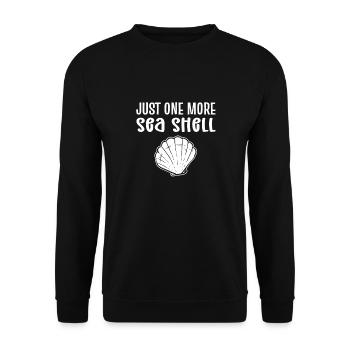 Nur Noch Eine Muschel. Strandkämmen Muscheln - Unisex Pullover - Schwarz - Vorne - Alina (178cm) & Michal (187cm)