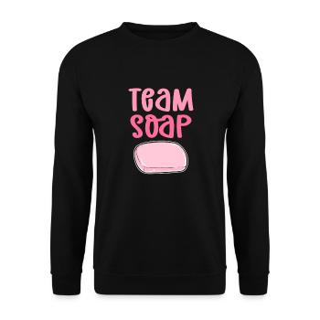 Team soap. Soap cooking, saponification. - Unisex Sweatshirt - black - Front - Alina (178cm) & Michal (187cm)