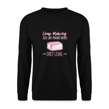 Saponification. For soap manufacturers and - Unisex Sweatshirt - black - Front - Alina (178cm) & Michal (187cm)