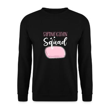 Saponification Command. Soap production - Unisex Sweatshirt - black - Front - Alina (178cm) & Michal (187cm)