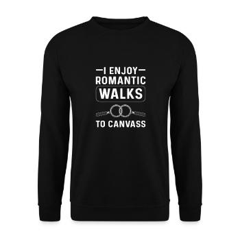 Ich Genieße Romantische Spaziergänge Zur Akquise. - Unisex Pullover - Schwarz - Vorne - Alina (178cm) & Michal (187cm)