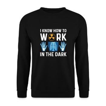 Je sais comment travailler dans le noir. - Sweat-shirt Unisexe - noir - Devant - Alina (178cm) & Michal (187cm)