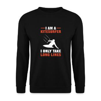 Je ne fais que de longues files d’attente. Kitesurf - Sweat-shirt Unisexe - noir - Devant - Alina (178cm) & Michal (187cm)