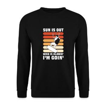 Le vent souffle. Kitesurf et kitesurf - Sweat-shirt Unisexe - noir - Devant - Alina (178cm) & Michal (187cm)