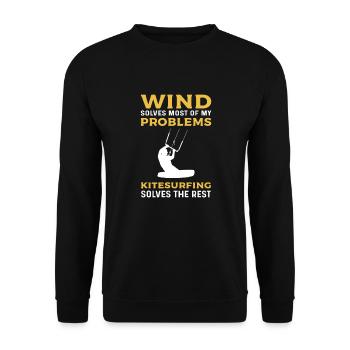 Le kitesurf résout le reste. Kitesurf - Sweat-shirt Unisexe - noir - Devant - Alina (178cm) & Michal (187cm)