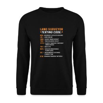 Kartograph. Grundstücksprüfer. Landvermesser - Unisex Pullover - Schwarz - Vorne - Alina (178cm) & Michal (187cm)