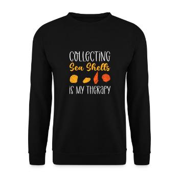 Das Sammeln Von Muscheln Ist Meine Therapie. - Unisex Pullover - Schwarz - Vorne - Alina (178cm) & Michal (187cm)