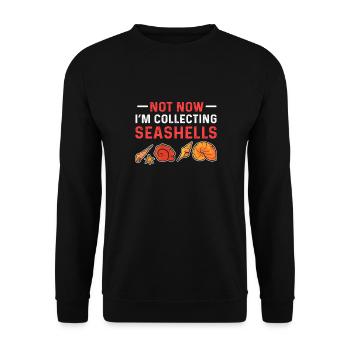 Je ramasse des coquillages. Peigne de plage Collectant des coquillages - Sweat-shirt Unisexe - noir - Devant - Alina (178cm) & Michal (187cm)