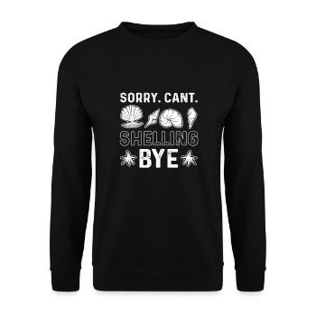 Sorry, Kann Nicht. Muschelsuchen Tschüss. - Unisex Pullover - Schwarz - Vorne - Alina (178cm) & Michal (187cm)