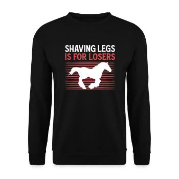 Le rasage des jambes est pour les perdants. Écossais - Sweat-shirt Unisexe - noir - Devant - Alina (178cm) & Michal (187cm)