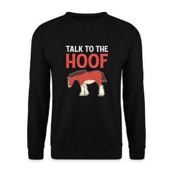 Parlez au sabot. Cheval écossais des Highlands. - Sweat-shirt Unisexe - noir - Devant - Alina (178cm) & Michal (187cm)