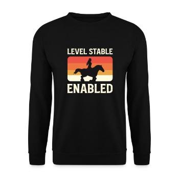 Level Stall Enabled. Scottish Highland Horse. - Unisex Sweatshirt - black - Front - Alina (178cm) & Michal (187cm)