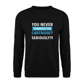 Vous n’avez jamais changé la cartouche ? - Sweat-shirt Unisexe - noir - Devant - Alina (178cm) & Michal (187cm)