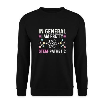 Im Allgemeinen Bin Ich Ziemlich Mint-affin. - Unisex Pullover - Schwarz - Vorne - Alina (178cm) & Michal (187cm)