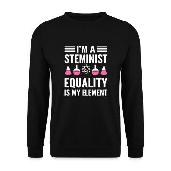 Ich Bin Ein Mintler. Gleichheit Ist Mein Element. - Unisex Pullover - Schwarz - Vorne - Alina (178cm) & Michal (187cm)