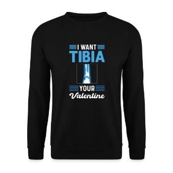 I want Tibia to be your Valentine. - Unisex Sweatshirt - black - Front - Alina (178cm) & Michal (187cm)
