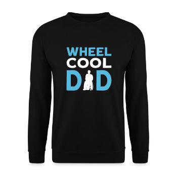 Wheel Cool Dad. Rollstuhl-papa. Handicap - Unisex Pullover - Schwarz - Vorne - Alina (178cm) & Michal (187cm)