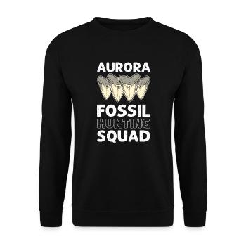 Aurora Fossil Tooth Hunting Party. Megalodon tooth hunting - Unisex Sweatshirt - black - Front - Alina (178cm) & Michal (187cm)