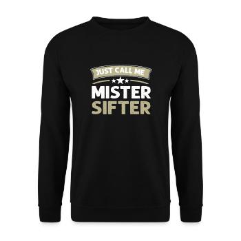 Nenn Mich Einfach Mister Sifter. - Unisex Pullover - Schwarz - Vorne - Alina (178cm) & Michal (187cm)