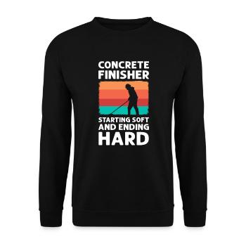 Raffineur de béton. Début en douceur, fin en difficulté. - Sweat-shirt Unisexe - noir - Devant - Alina (178cm) & Michal (187cm)