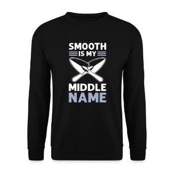 Glatt est mon deuxième prénom. Maçons en ciment. - Sweat-shirt Unisexe - noir - Devant - Alina (178cm) & Michal (187cm)