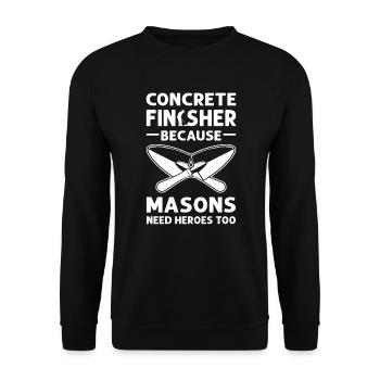 Concrete paver. Concrete experts. Cement masonry - Unisex Sweatshirt - black - Front - Alina (178cm) & Michal (187cm)