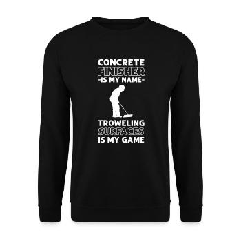 Smoothing of surfaces. Cement masonry. - Unisex Sweatshirt - black - Front - Alina (178cm) & Michal (187cm)