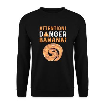 Attention! Banane dangereuse. Royal Python - Sweat-shirt Unisexe - noir - Devant - Alina (178cm) & Michal (187cm)